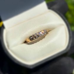 Jewelry 14k solid yellow gold natural diamonds 0.42CTW ring size 7.50