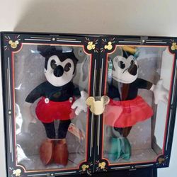 New Disney Parks Mickey And Minnie Mouse 90th Anniversary 14" Plush Dolls Limited Edition Good Christmas Gift