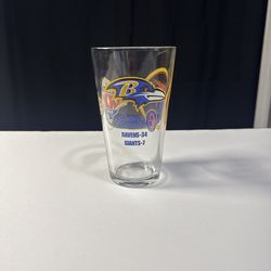 2001 Miller Lite Baltimore Ravens NFL Super Bowl XXXV Champions Bar Pint Glass