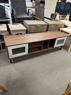 Retail Price: $299.99 | Our Price: $135  📦 Brand New in Box | Simple Assembly Required  ✨ Oreo Dark Walnut Media Console / TV Stand  * 5 sturdy metal