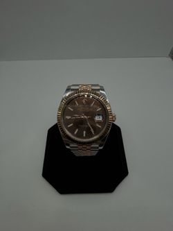 Rolex Datejust 41mm 2T 18k rose gold/ chocolate dial