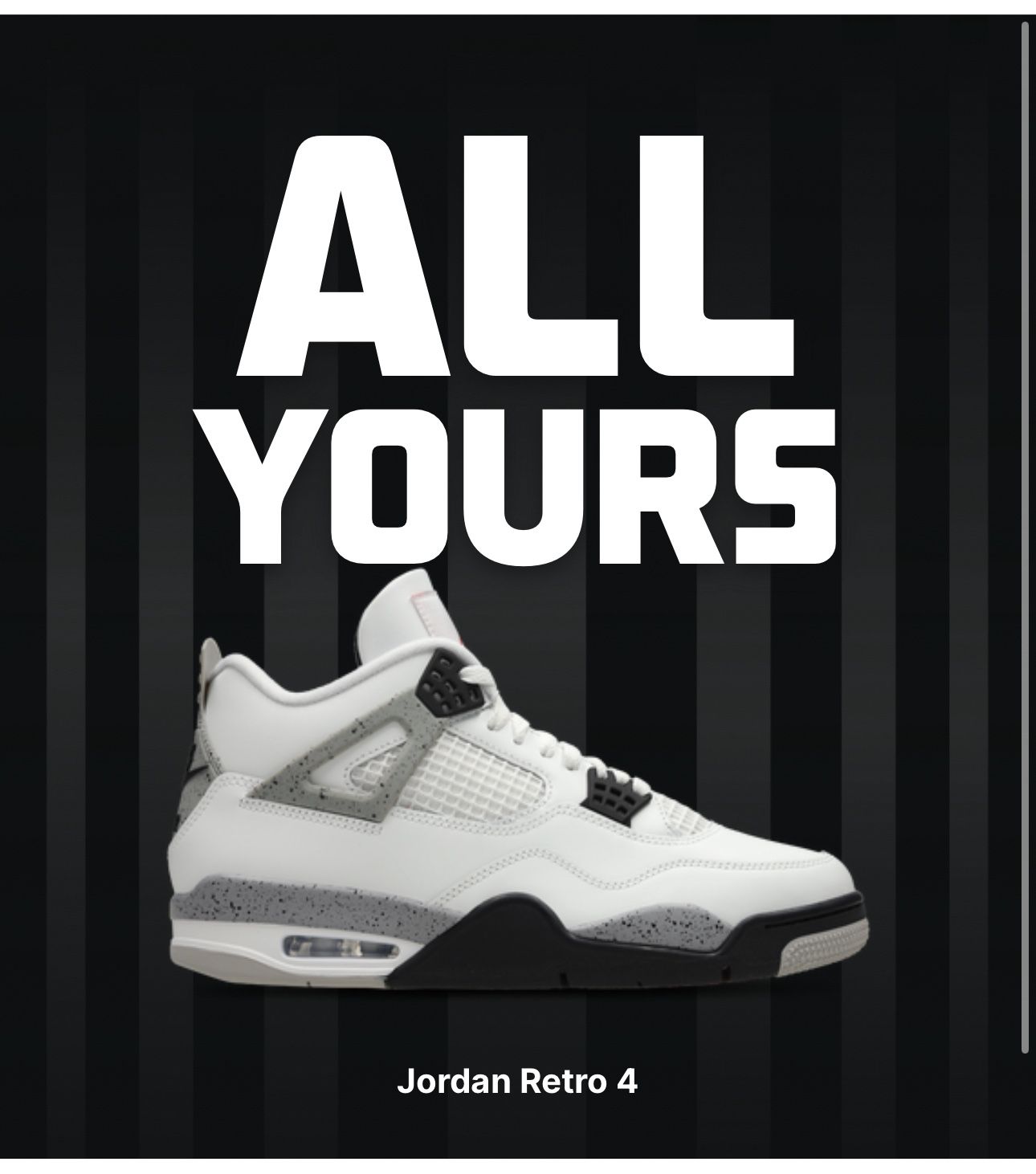 Sz 12 Jordan 4 White Cement