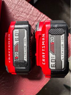 Pair of craftsman 20v 6.0 batteries