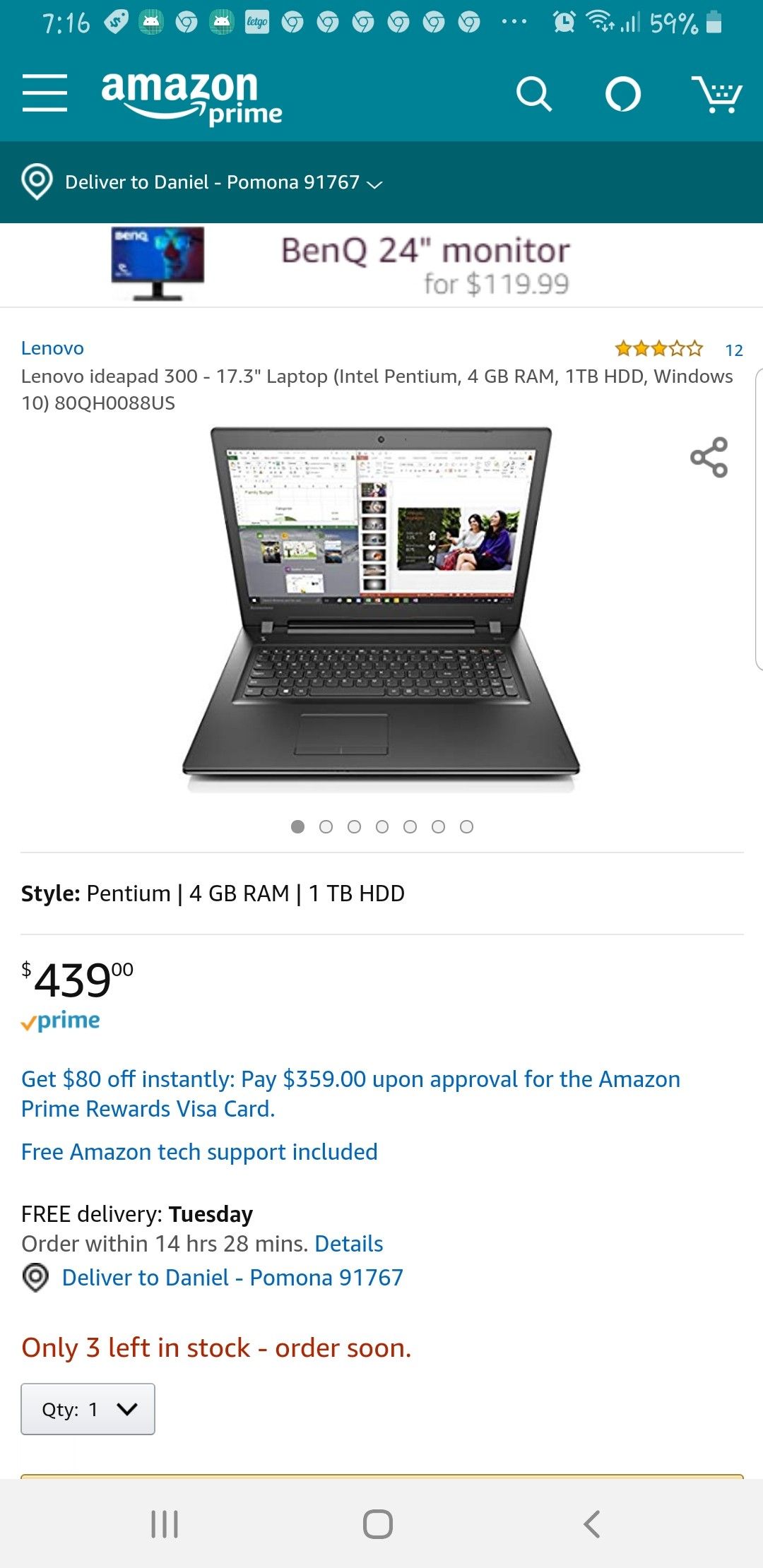 Lenovo Ideapad 17" Laptop