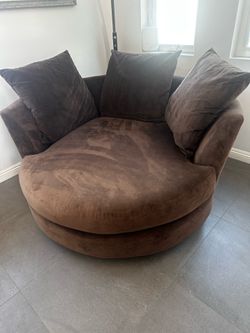 Swivel Cuddler, Brown, Z-Gallerie