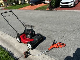 mower and electric trimmer