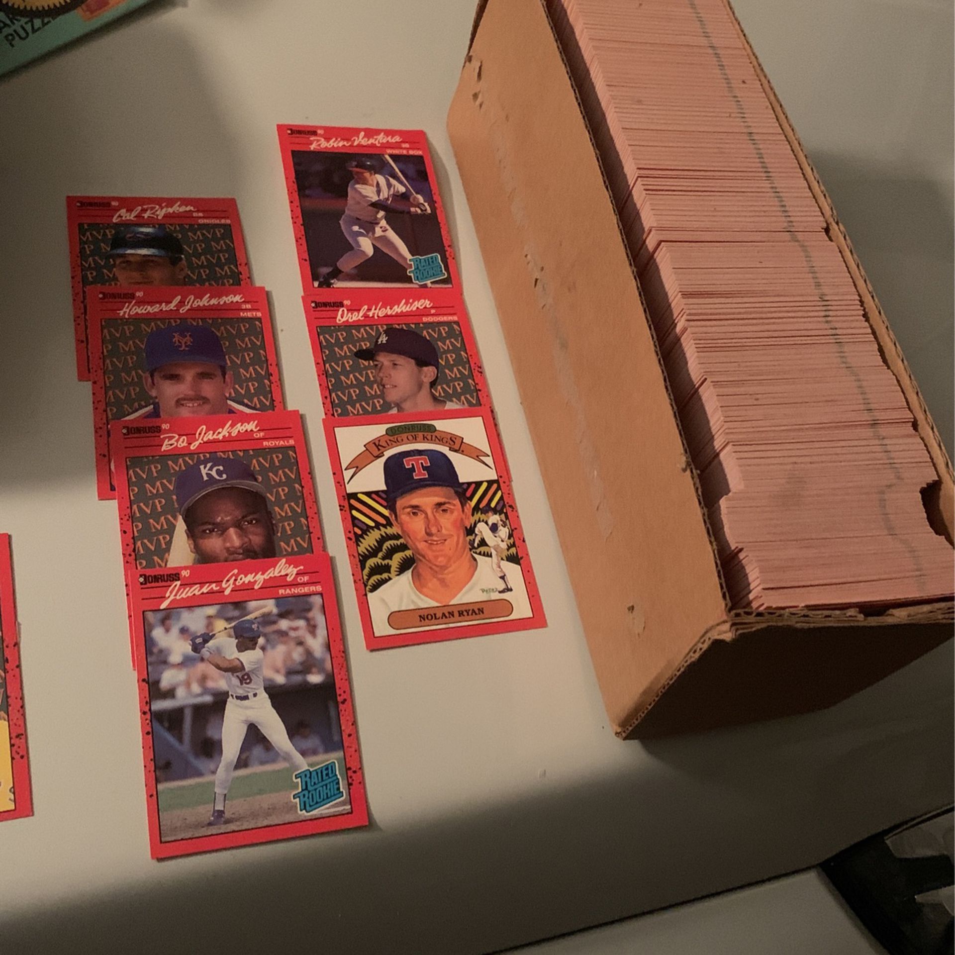 Box Of 1990 Donruss Baseball Cards. Great Condition 