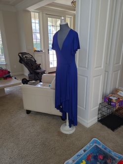Royal Blue Flowy Sleeve Dress 