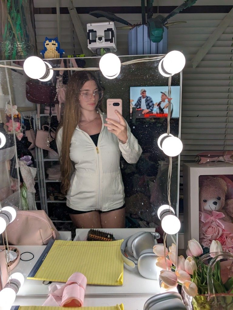 White and Gold Zip-Up Jacket