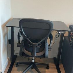 Black Office Chair & desk 