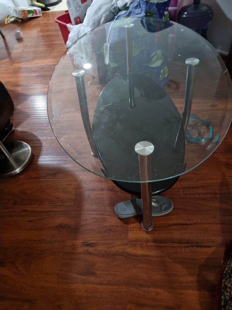 Glass table  2 round table and 1 center table