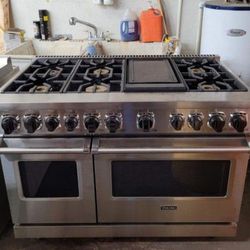 Viking 48" Stainless Steel Dual Fuel Gas Stove