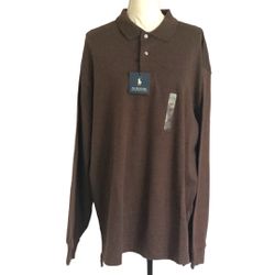 NWT Polo By Ralph Lauren Long sleeve Brown Shirt Size XL