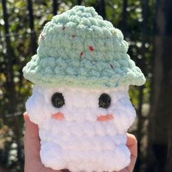 Jumbo Green Speckled Capped Mushroom Boy 🍄 $22 Handmade 🧶 Crochet 🧶 