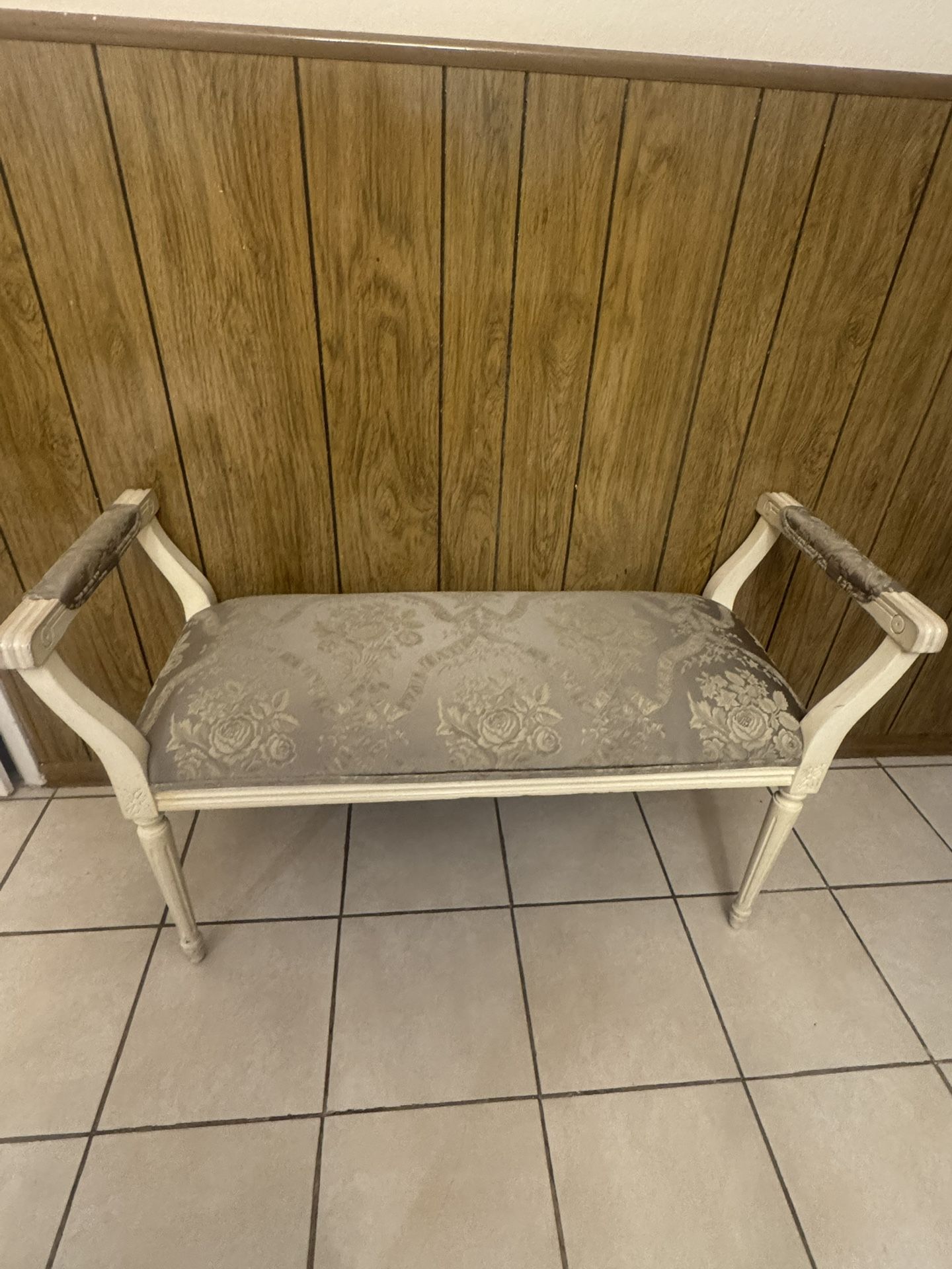 Vintage Ivory Accent Bench 