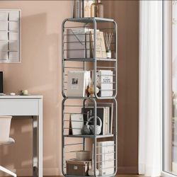 62 Inch Tall Rotating Metal Shelf