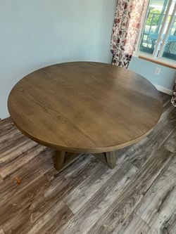 Natural Brown Wood 48" Round