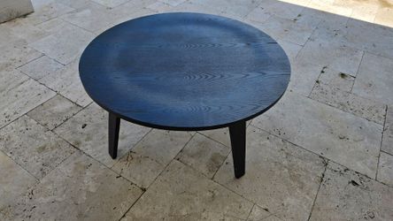 Coffee Table Round Black Ebony Wood