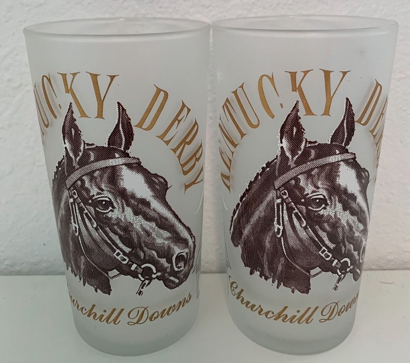 (2) VINTAGE 1964 KENTUCKY DERBY GLASSES