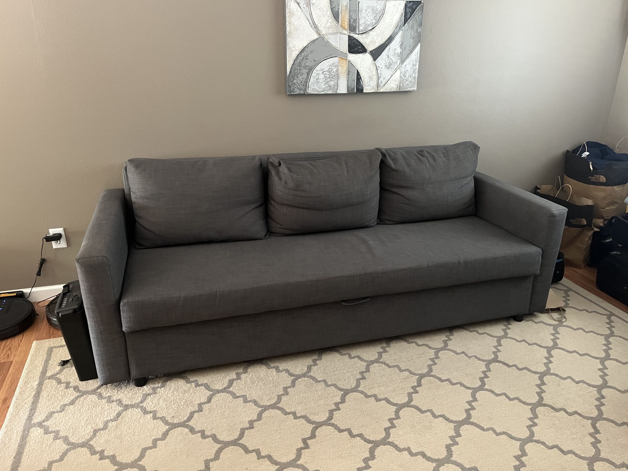 Dark grey pullout sofa (2 available)