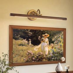 VitaLink Picture Lights for Wall, Remote Control Hardwired Artwork Picture Lighs 27.5” Long Retro Gold Wall Paintings Display Lighting Swing=A9-374