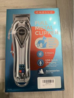 CHELLO Full Metal Clipper Grooming Set Cordless Rechargeable USB Low Battery