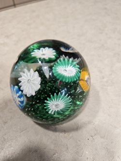 Murano flowers glass Paperweight