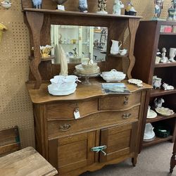 Antique Oak Sideboard Cabinet