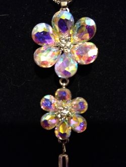 Gorgeous Aurora Borealis Betsey Johnson Flower Pendants