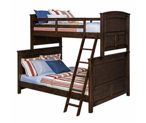 Dark Wood Twin over Full Bunk Bed