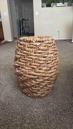 Tall decorative rattan vase