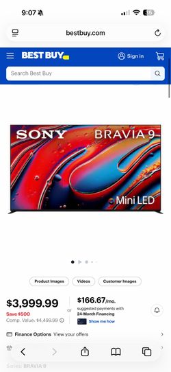 Sony - 85" Class BRAVIA 9 Mini LED QLED 4K UHD Smart Google TV