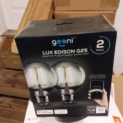 Geeni - LUX G25 Wi-Fi Smart Edison Bulb (2-Pack) - White