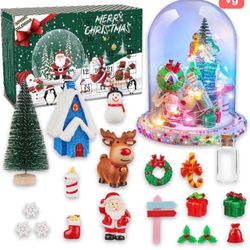 Creative Christmas Gifts Advent Calendars for Kids DIY Make Your Own Night Light Tabletop Mini Christmas Decorations Decor, Arts