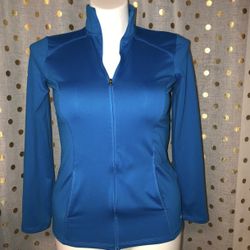 Champion Size Medium Full Zip Blue Jacket With Pockets