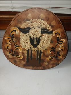 Handpainted Primitive Sheep Box