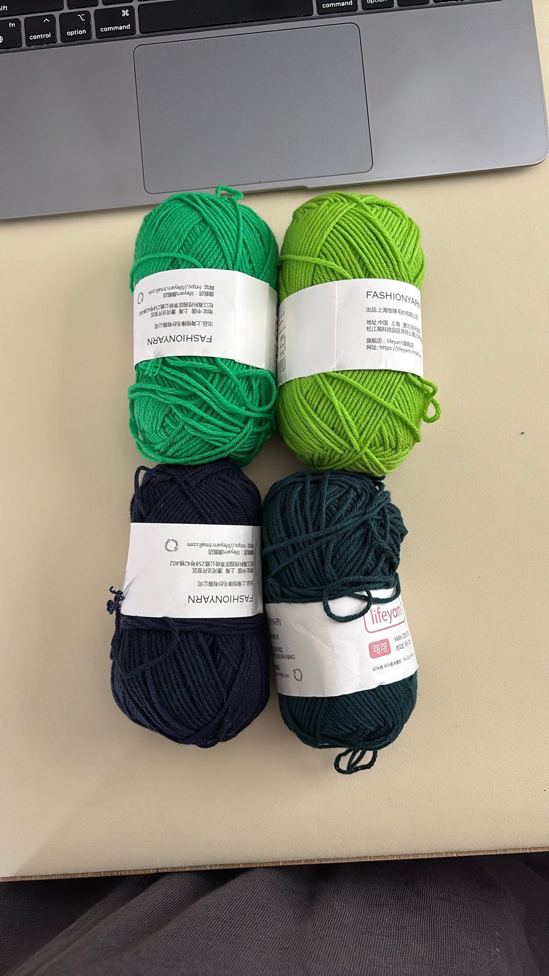 Yarn(60% cotton and 40% acrylic)