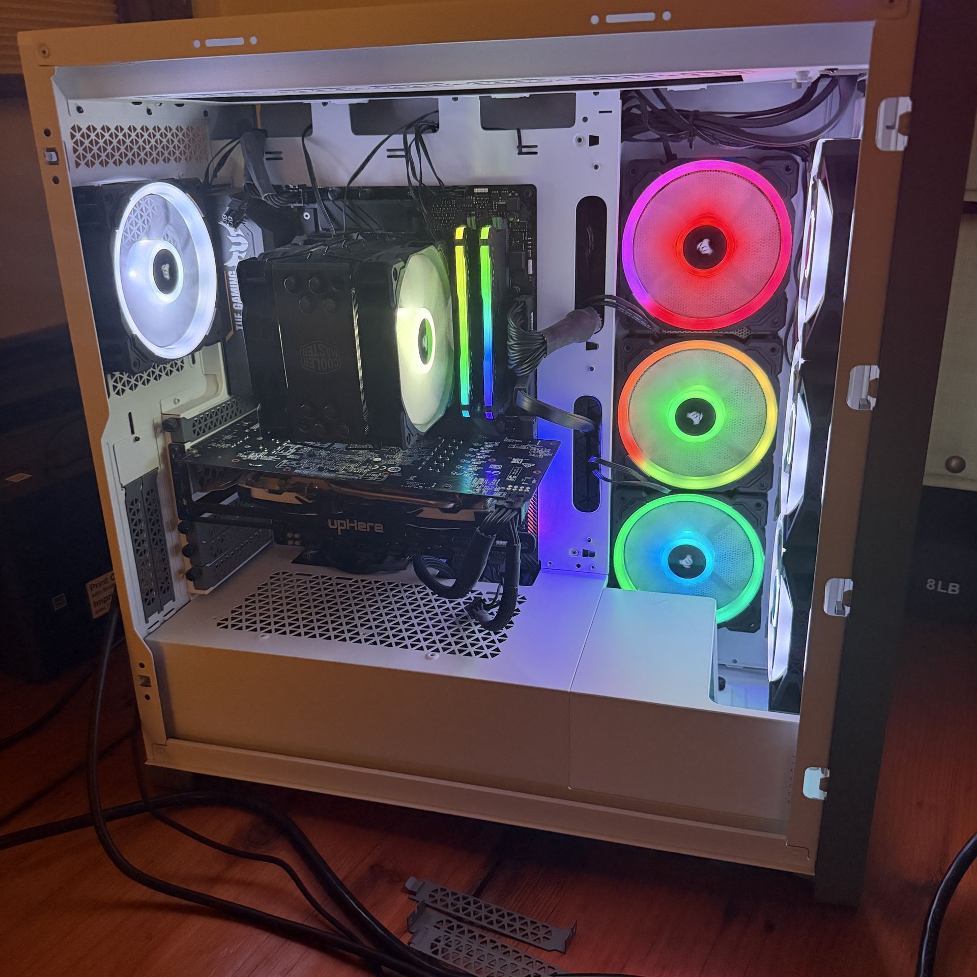 Corsair 5000X RGB White Case,9 Corsair RGB Fans (ONLY CASE +FANS)— Premium Setup