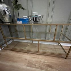 Glass And Gold Entry Way Table 
