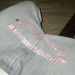 Moissanite Cuban Link Rose Gold Plated