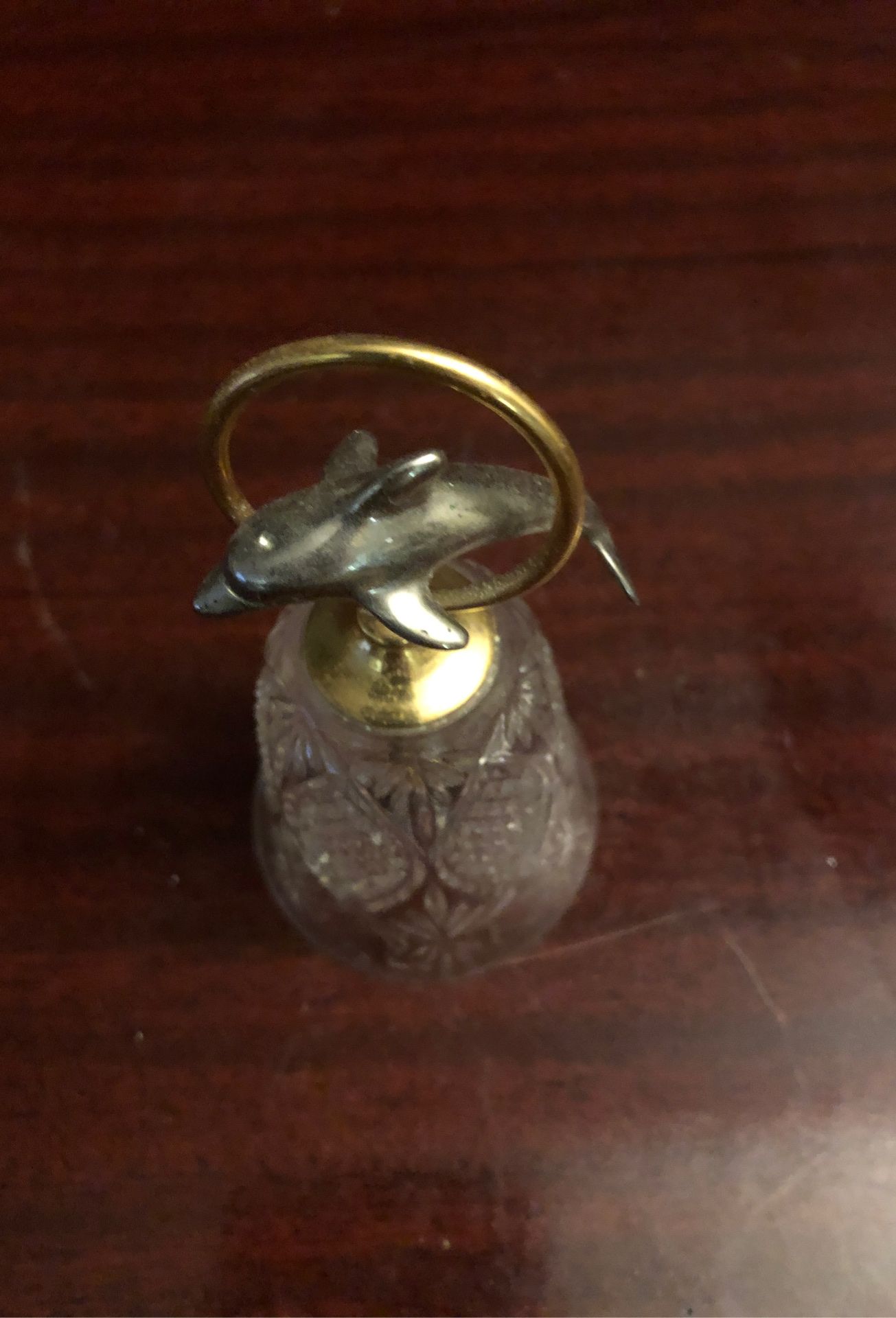 Brass/Silver Crystal Dauphin Bell