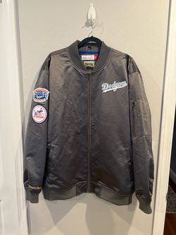 Mitchell & Ness Los Angeles Dodgers satin full-zip bomber jacket men’s size XL