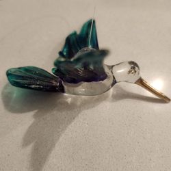 Hand Blown Glass Hummingbird 