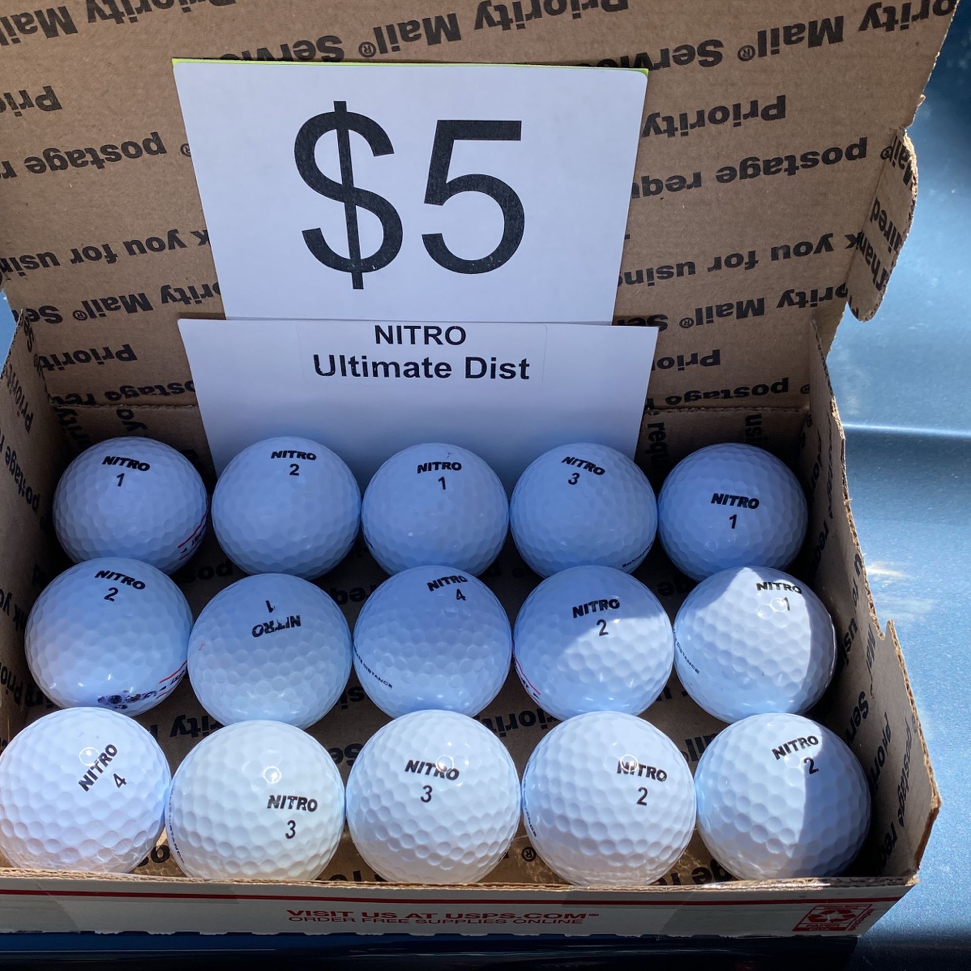 15 Nitro Ultimate Distance Golf Balls = 33 Cents Each