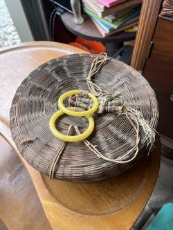 Vintage Button Basket