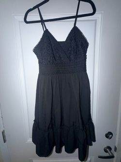 Black Lace Bodice Spaghetti Strap Mini Dress