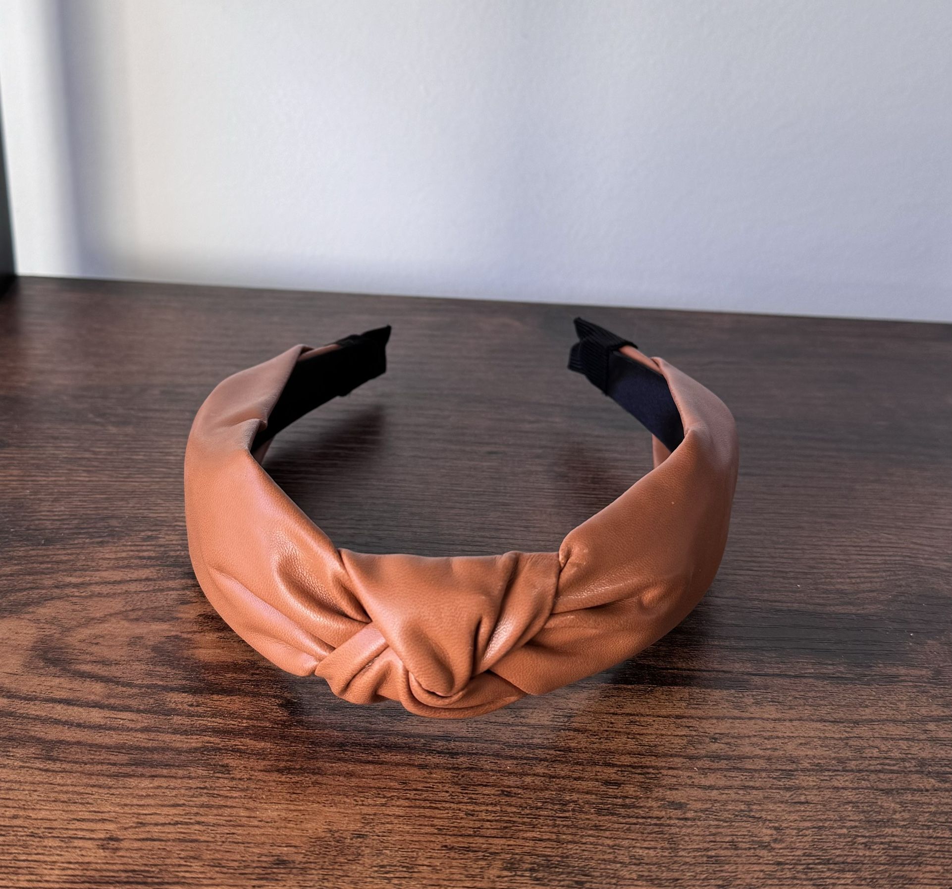 Knotted Faux Leather Headband 