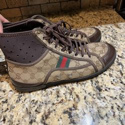 Gucci California striped high top sneakers  