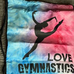 love gymnastics tie-dye design drawstring bag  
