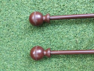 CURTAINS RODS, BROWN COLOR,   27”-48” L,